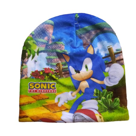 Cappello Invernale Sonic | Berretto Bambino tg 52 Cappellino Morbido e Caldo con Personaggio Sega