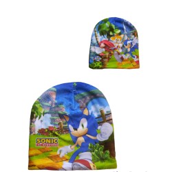 Cappello Invernale Sonic | Berretto Bambino tg 52 Cappellino Morbido e Caldo con Personaggio Sega