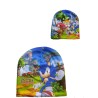 Cappello Invernale Sonic | Berretto Bambino tg 52 Cappellino Morbido e Caldo con Personaggio Sega