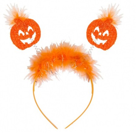 Cerchietto Halloween con Zucca a Molla – Fascia per Capelli Cosplay Accessori Festa e Decorazioni