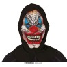 Maschera Clown Horror con Cappuccio Nero – Maschera Spaventosa per Halloween, Carnevale e Feste a Tema