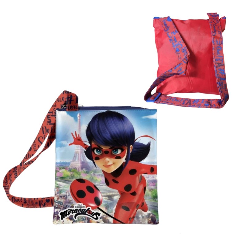 Borsa Passeggio Miraculous Disney con Tracolla Regolabile Borsetta Lady Bugs 20x18 cm