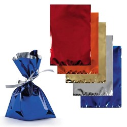 Buste Regalo Metallizzate 18x50 cm – Set 5 Pezzi – Colori Assortiti Lucidi per Regali, Feste e Compleanni