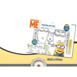 Set da Colorare Minions per Bambini – 6 Poster + Pennarelli + Stickers – Kit Disegno Creativo