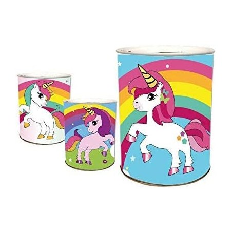 SALVADANAIO IN LATTA DISNEY UNICORNO CM 11X13 IDEA REGALO BAMBINO