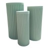 Set 3 Colonne Cilindriche Plissettate Alzate Matrioska Impilabili per Eventi, Vetrine e Allestimenti Scenografici