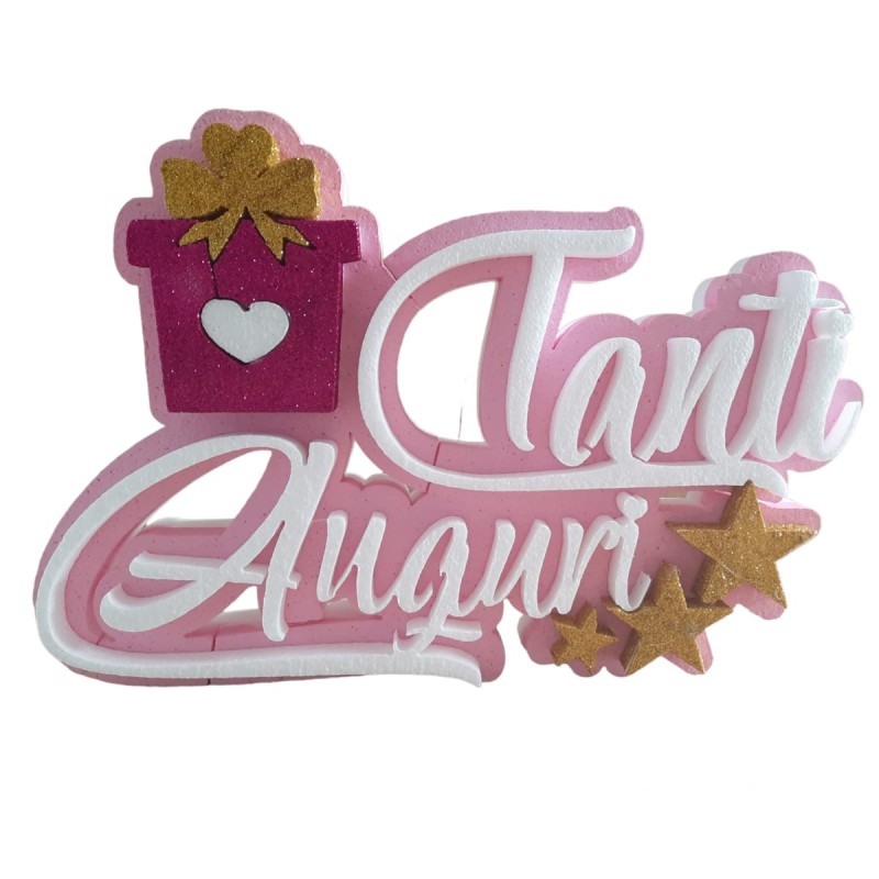 Scritta "Tanti Auguri" in Polistirolo 3D – Decorazione Personalizzata per Buffet e Centrotavola
