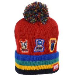 Cappello Invernale con Pon Pon Marvel Avengers –Taglia 54 Design Capitan America, Thor e Black Panther Bambini e Ragazzi
