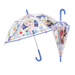Ombrello Frozen Disney Trasparente per Bambina 48 cm – Antivento, Apertura Manuale Sicura e Struttura Resistente