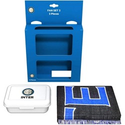 Set Regalo Ufficiale FC Inter – Porta Merenda e Sciarpa in Confezione Regalo – Idea Regalo per Tifosi