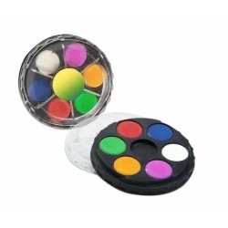 Mini Acquerelli Tondi 6 Colori Ø10 cm – Gadget Festa Compleanno, Regalini per Bambini, Scuola e Tempo Libero