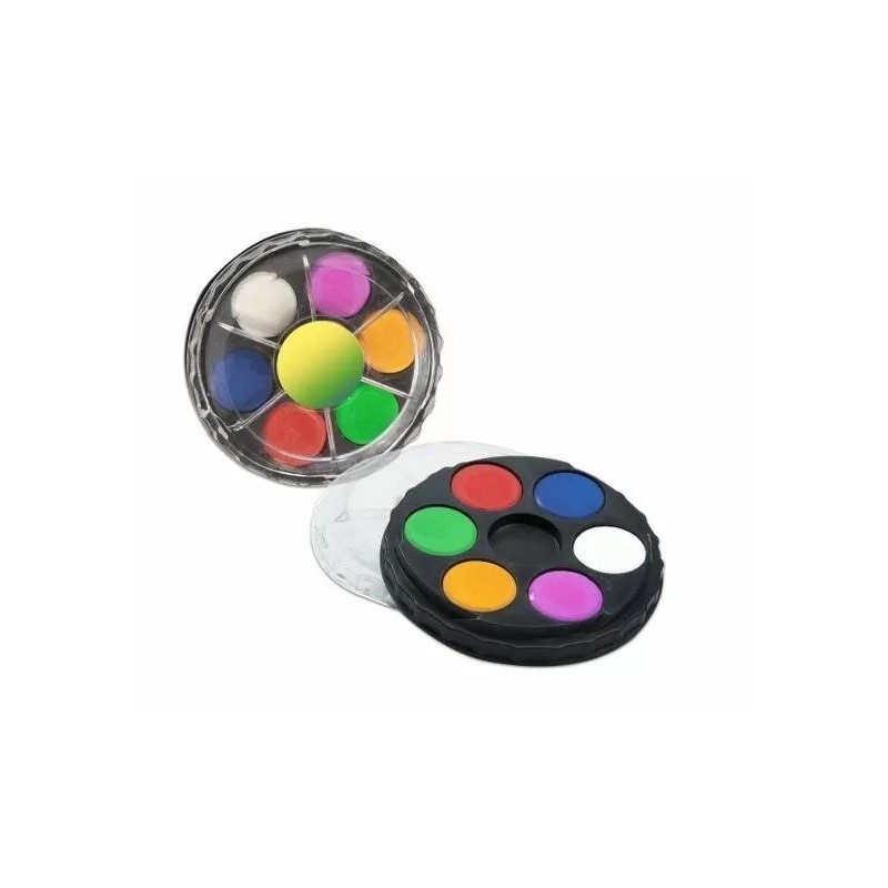 Mini Acquerelli Tondi 6 Colori Ø10 cm – Gadget Festa Compleanno, Regalini per Bambini, Scuola e Tempo Libero