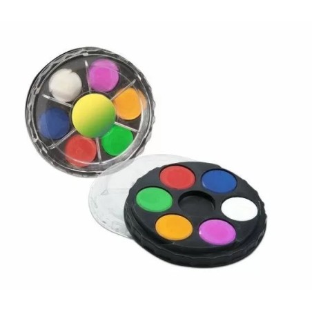 Mini Acquerelli Tondi 6 Colori Ø10 cm – Gadget Festa Compleanno, Regalini per Bambini, Scuola e Tempo Libero