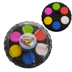 Mini Acquerelli Tondi 6 Colori Ø10 cm – Gadget Festa Compleanno, Regalini per Bambini, Scuola e Tempo Libero
