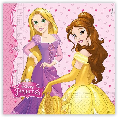 Tovaglioli di carta Disney Principesse 33 x 33 cm - Conf. 20 pz - Feste Compleanno a Tema