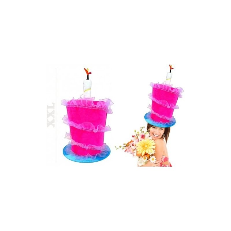 Cappello Alto in Tessuto con Candela per Compleanno e Party – Accessorio Divertente per Adulti e Feste a Tema
