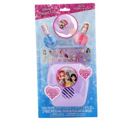 Set Smalti e Asciuga Unghie Disney Principesse – Kit 27 Pezzi con Adesivi per Unghie, 2 Smalti, Asciuga Unghie Giocattolo
