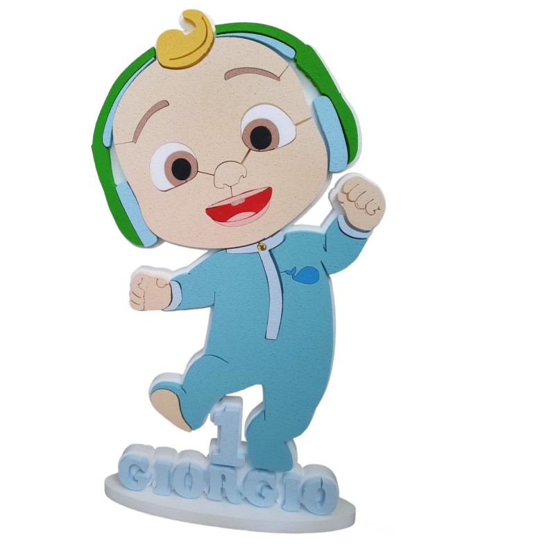Sagoma 3D Cocomelon in Polistirolo Personalizzata con Nome ed Età – H 75 cm