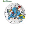 Magia Blu a Tavola: 8 Piatti in Cartone Disney Puffi Ø18 cm per Feste e Compleanni Indimenticabili