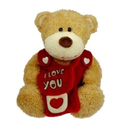 PELUCHE ORSETTO TEDDY I LOVE YOU CON TRACOLLINA PORTA TUTTO CM.30 PUPAZZO TEDDY