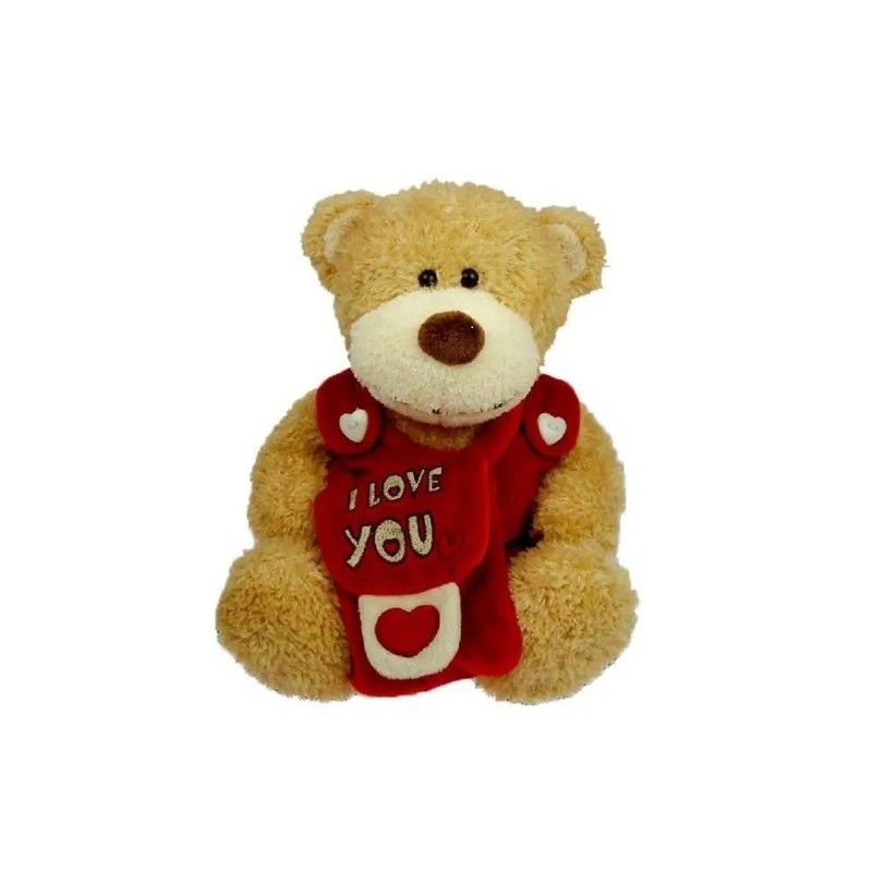 PELUCHE ORSETTO TEDDY I LOVE YOU CON TRACOLLINA PORTA TUTTO CM.30 PUPAZZO TEDDY