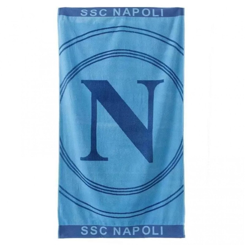 Telo Mare SSC Napoli Ufficiale in Spugna di Cotone – Azzurro Logo Club (90x170 cm)