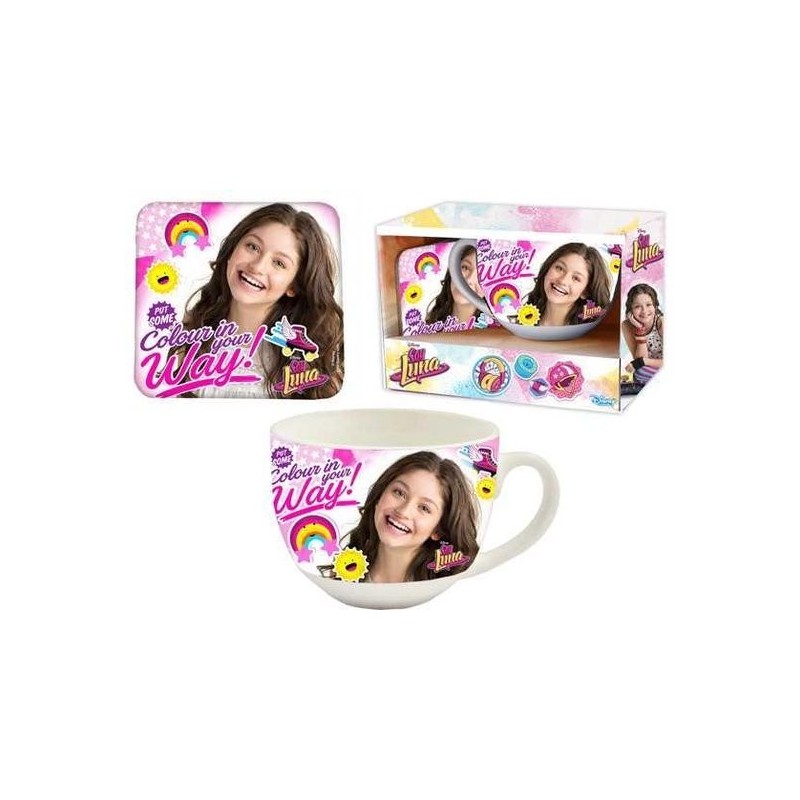Tazzone Ceramica Disney Soy Luna con Sottobicchiere – Mug Colazione Bambina 380ml Regalo Originale