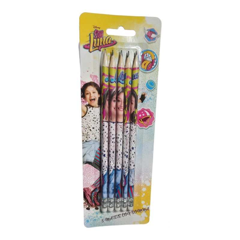 MATITE CON GOMMA DISNEY SOY LUNA 5PZ REGALINI FINE FESTE E COMPLEANNO