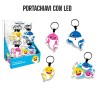 Gadget Compleanno Portachiavi Baby Shark con Led torcia cm 7 Regalini compleanno Bambina
