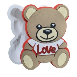 SCATOLA POLISTIROLO SAGOMATA ORSETTO LOVE IDEA REGALO SAN VALENTINO