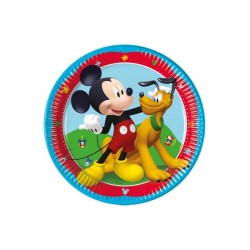 8 piatti in cartone Disney Topolino Mickey Rock The House Ø20 diametro Feste & Compleanni
