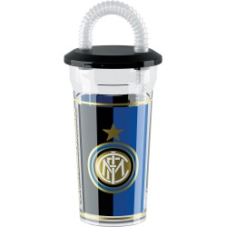 Bicchiere con Cannuccia FC Inter Ufficiale – Capacità 430 ml – Design Neroazzurro