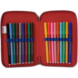Astuccio Scuola 3D Cars Disney Saetta McQueen - Multiscomparto 3 Zip con Portacolori e Pennarelli Giotto