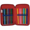 Astuccio Scuola 3D Cars Disney Saetta McQueen - Multiscomparto 3 Zip con Portacolori e Pennarelli Giotto