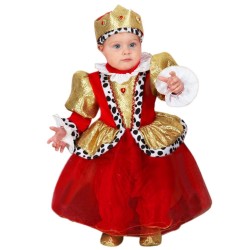 Costume “Piccola Regina” per Bambini Tutina Principessa Completa con Corona, Gonna di Tulle e Copriscarpe,