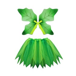 COSTUME VESTITO SET CAMPANELLINO ALI+GONNA ABITO TRAVESTIMENTO CARNEVALE BAMBINA
