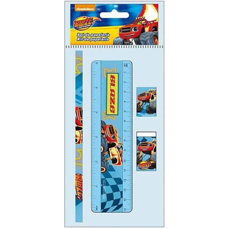 Blister da 5 pezzi Blaze Disney | Matita, Notes, Gomma, Righello, Temperino | Scuole & Tempo Libero