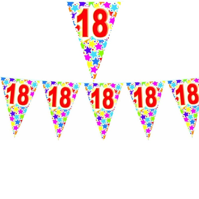 Festone Compleanno 18 Anni 6 Metri – Bandierine Decorative per Festa, Party e Celebrazione Maggiore Età