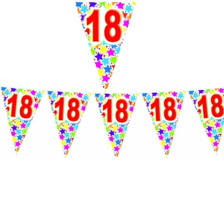 Festone Compleanno 18 Anni 6 Metri – Bandierine Decorative per Festa, Party e Celebrazione Maggiore Età