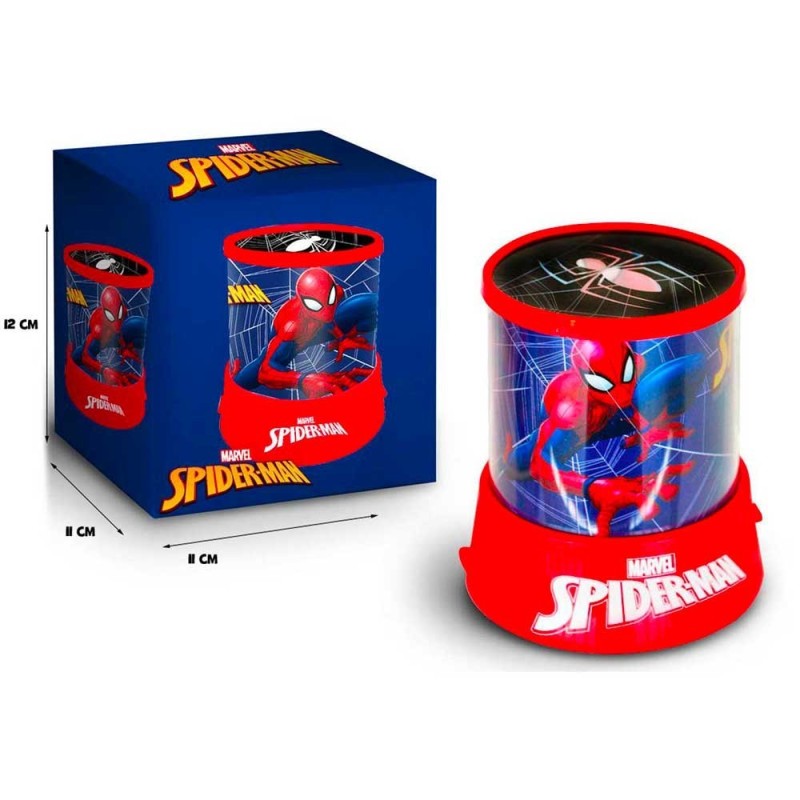 Lampada Notturna Spiderman Marvel – Proiettore di Immagini sul Soffitto, Luce Notturna per Bambini, Funzionamento a Batterie