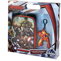Set Regalo Avengers Iron Men Borsa Tracolla Passeggio+ Portachiavi confezione regalo Bambino