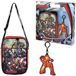 Set Regalo Avengers Iron Men Borsa Tracolla Passeggio+ Portachiavi confezione regalo Bambino