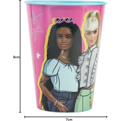 Bicchiere Barbie in Plastica 260 ml – Tazza Bambina per Scuola, Casa, Tempo Libero – Leggera e Sicura, Colori Vivaci
