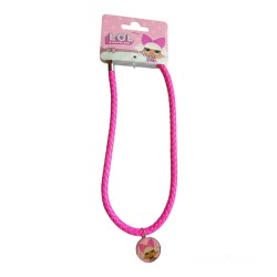 Lol Surprise collana fashion per Bambina Cordino in similpelle intrecciato ciondolo in metallo smaltato
