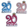 Numeri Sagomati in Polistirolo Colorati per Compleanni e Anniversari - "20 con Coroncina"