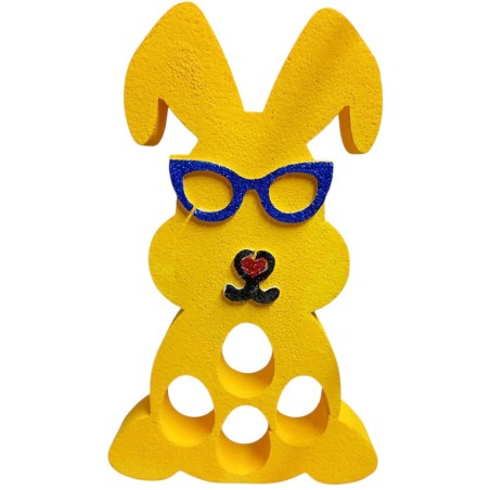 Coniglietto Portauova Pasquale in Polistirolo – Decorazione Pasqua Artigianale 40x24x50 cm per 4 Uova