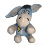 Portachiave Mascotte Peluche asinello cm 10 colore azzurro con bandana Napoli