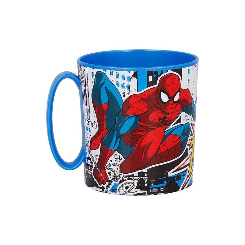 Tazza plastica per microonde Spiderman Marvel 350ml Uomo Ragno Mug Bambino