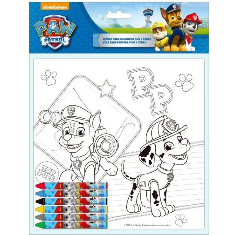Paw Patrol Tela per Colorare 20 x 20 cm Idea Regalo Bambini