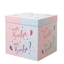 Box Sorpresa Baby Shower Gigante – La Scatola Magica che Esplode di Emozioni | Decorazione Unica per Bimbo o Bimba 65x50x50 cm